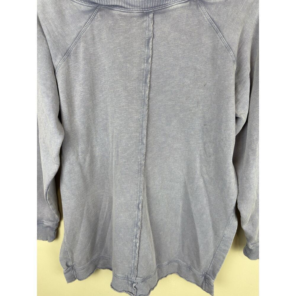 Pilcro Crossover Pullover Sweatshirt Women XXS Long Sleeve Purple Cozy Oversized - Picture 6 of 13